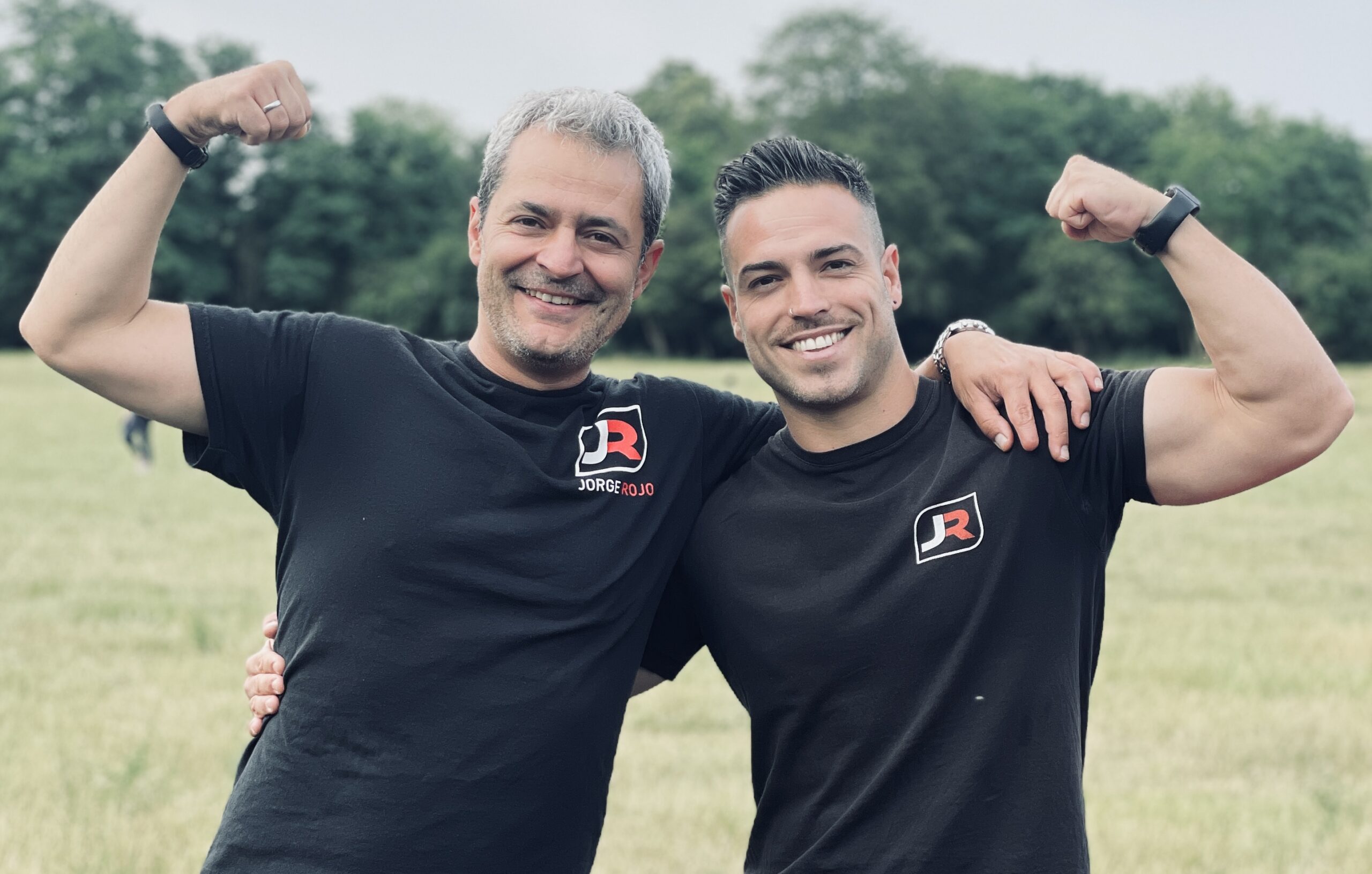 Personal trainer working with client during outdoor training session in Wandsworth Common