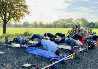 Outdoor group training in Clapham Common with Jorge Rojo