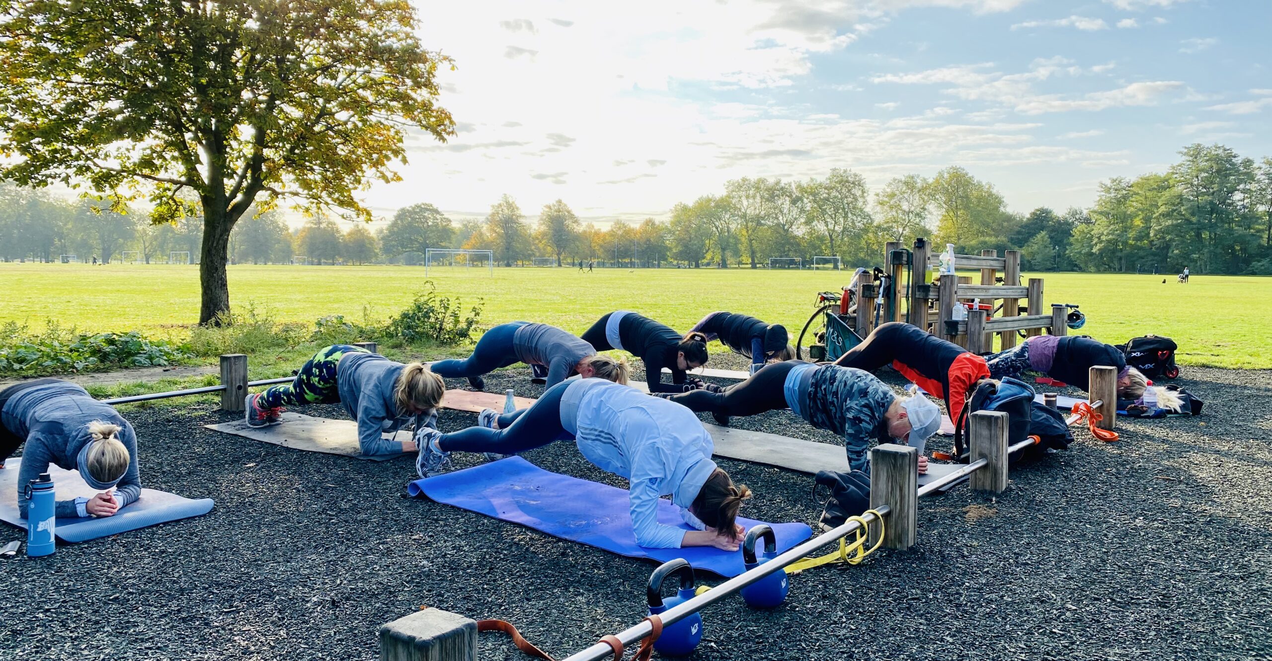 Mums fitness bootcamp and outdoor group training session in Clapham Common